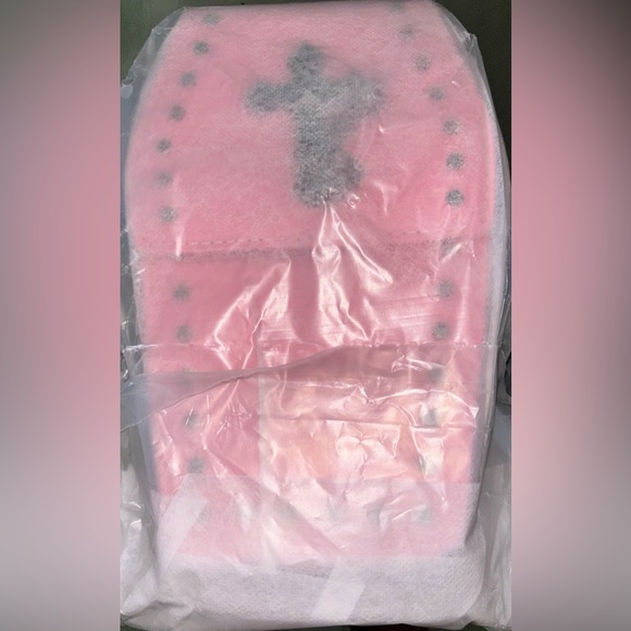 NWT - EASTER Baby Pink Cross Accent Purse - Coffin Shaped Bag - Picture 11 of 12